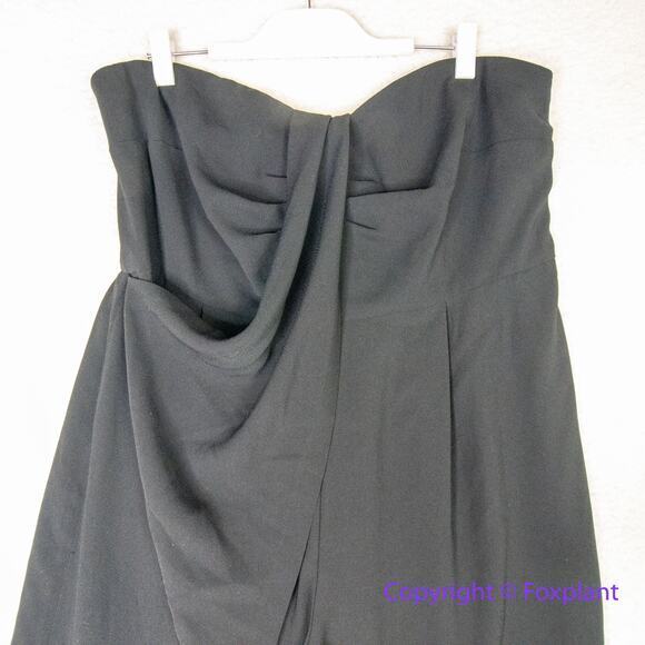 New! Eloquii tie waist strapless ruched front overlay jumpsuit, size 18 - Picture 3 of 12